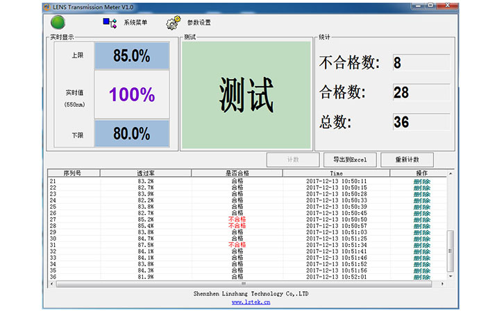 鏡片透過(guò)率測(cè)量?jī)xPC軟件功能2